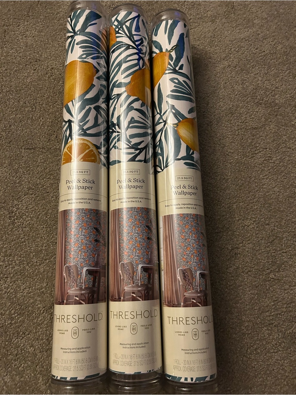 Threshold Peel & Stick Wallpaper in Teal, Yellow, White